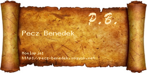 Pecz Benedek névjegykártya